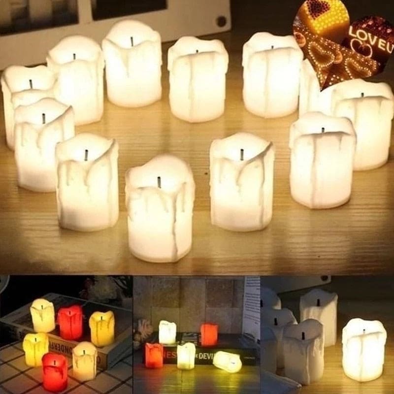 Set Of 12 Flickering Flameless LED Tea Candle Light Set Of 12 Flickering Flameless LED Tea Candle Light